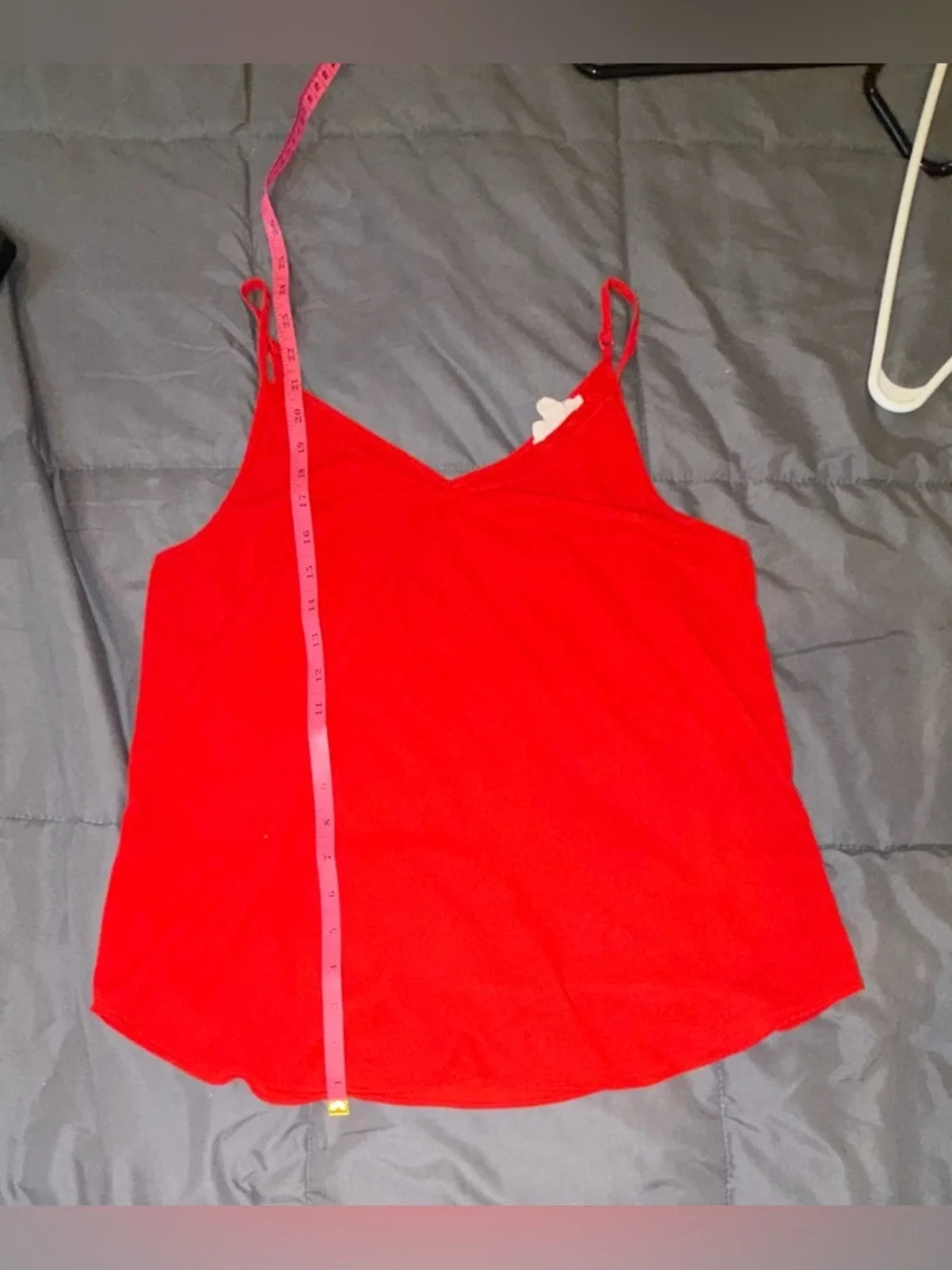 Sandy & Sid Red V-Neck Camisole Tank Top Size Small Adjustable Straps - Picture 5 of 5
